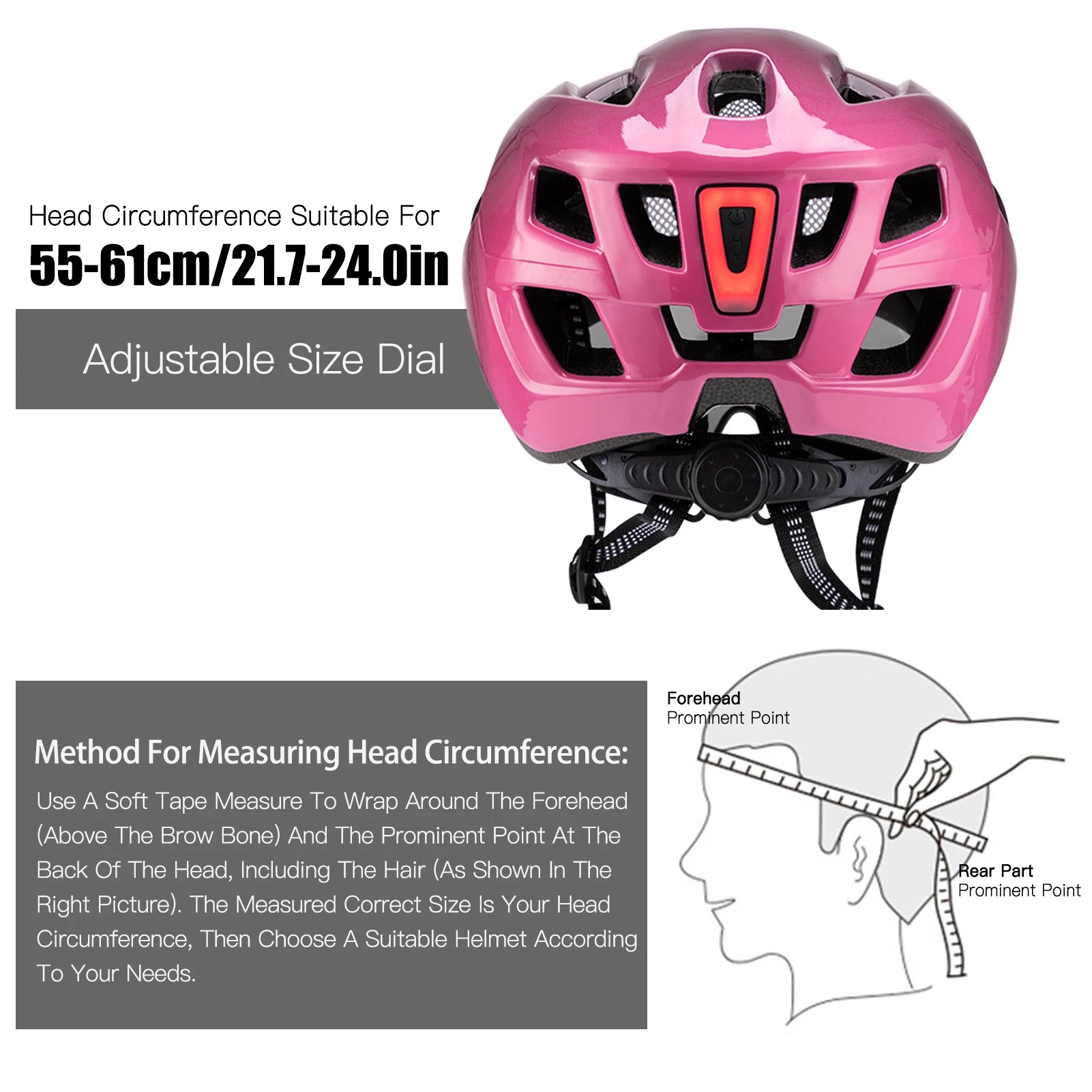 Bike Helmet With Magnetized Goggles &ndash; LED Tail Light