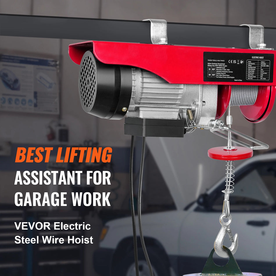 550lbs Electric Hoist Crane Portable Winch Remote