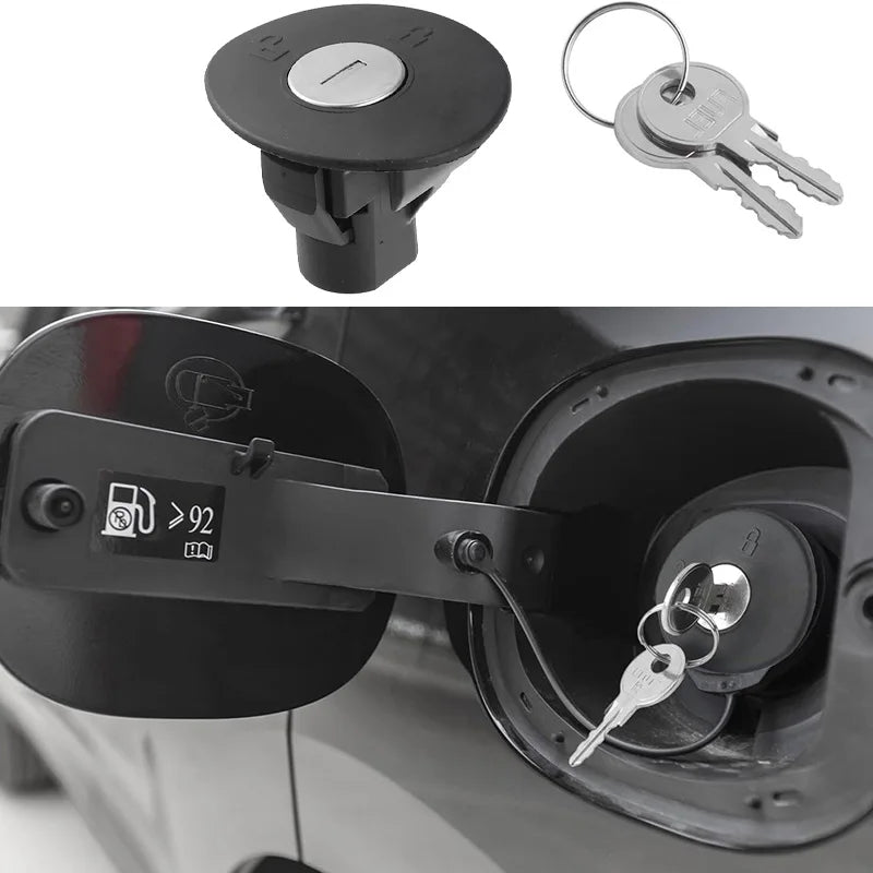 Κλείδωμα Πώματος Δεξαμενής Καυσίμου για Ford Fiesta, Focus, F-150 με Κλειδιά, Μαύρο Πλαστικό