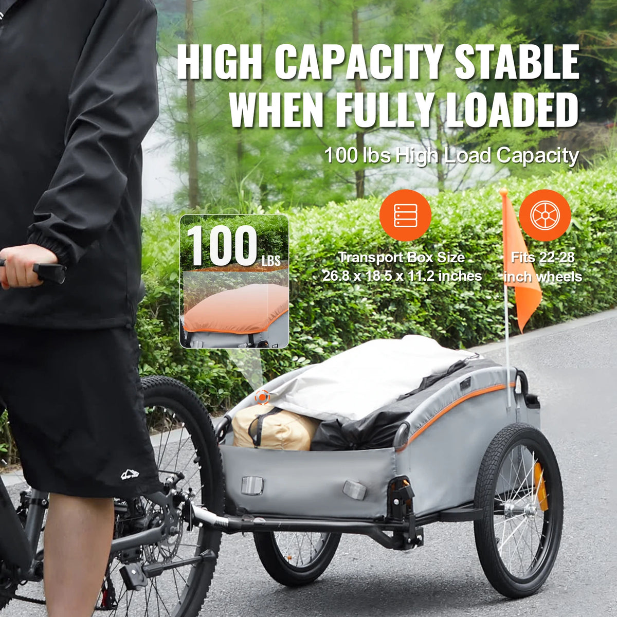 SucceBuy Bike Cargo Trailer Foldable Wagon &ndash; Waterproof