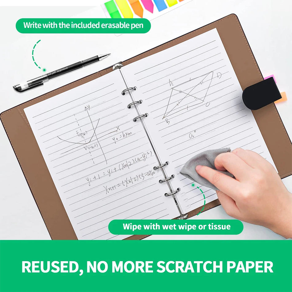 A5 PU Leather Reusable Smart Notebook With Storage Pen