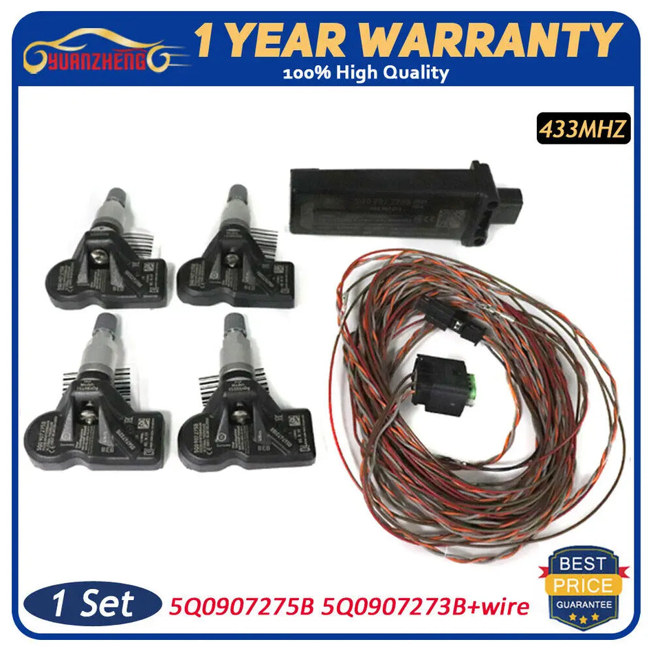 Audi Q7 433MHz 5Q0907273B 5Q0907275B için Lastik Basıncı İzleme Sensörü Montajı
