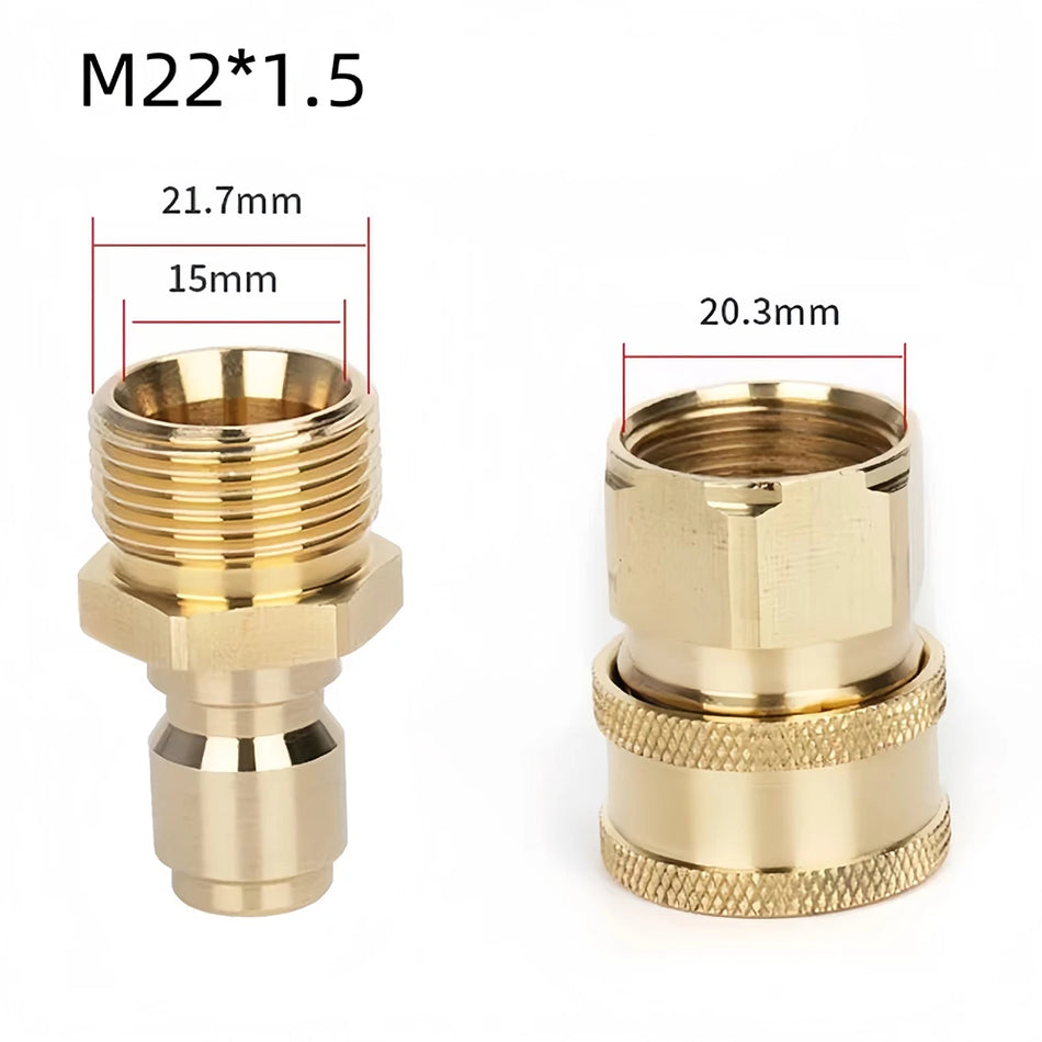 Kupfer 3/8 M22 Adapter-Set für Hochdruckreiniger Schnellanschluss-Düsenkit