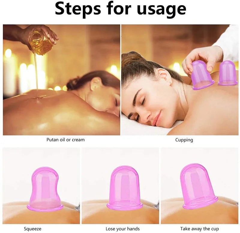 3/4PCS Silicone Vacuum Cupping Massage Jars - Face Lift