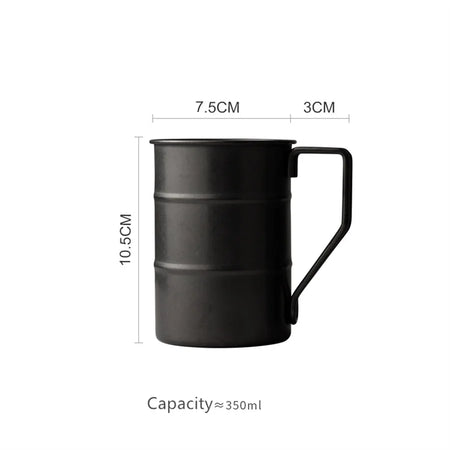 Outdoor 304 Stainless Steel Marco Mug - Retro Camping Tough black / 301-400ml