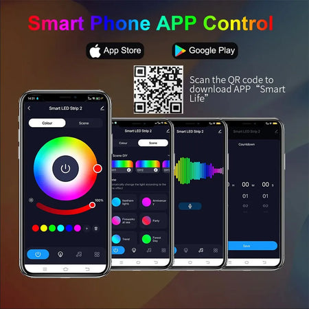 Elivco Tuya Smart Bluetooth RGB LED Strip Lights 5M with APP Control