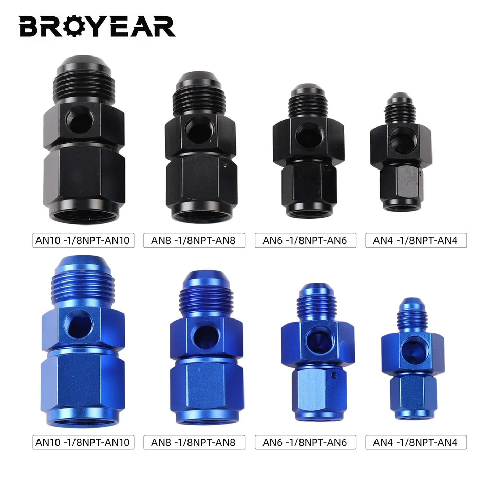 Universal AN Adapter Male To Female With 1/8 Inch NPT Gauge Port by InterCyprus Trading Ltd