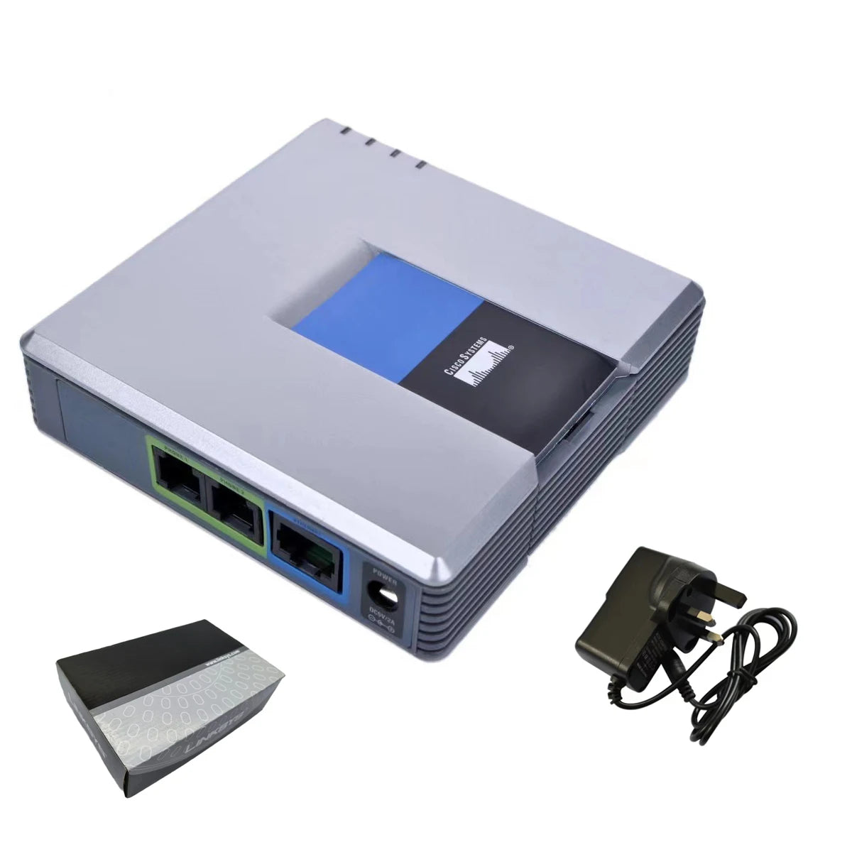 PAP2T VoIP Phone Adapter &ndash; Dual FXS Ports VoIP Gateway UK with Retail Box