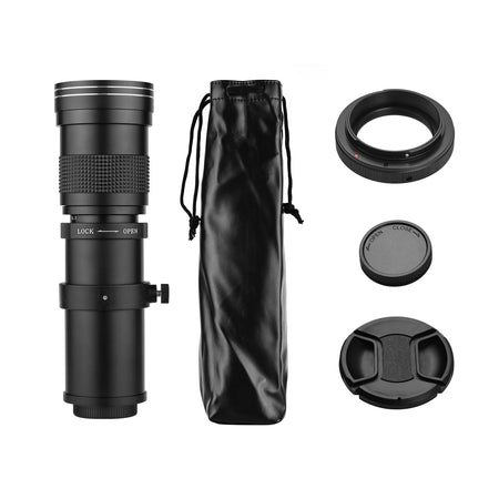 Camera MF Super Telephoto Zoom Lens 420-800mm &ndash; Long Reach black