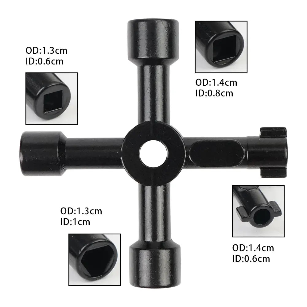 4 Way Cross Key Electrical Cabinet Key Utilities Key Triangle Wrench Plumber Keys for Faucet, Gas Meter, Valve, Spigots Opening by InterCyprus Trading Ltd