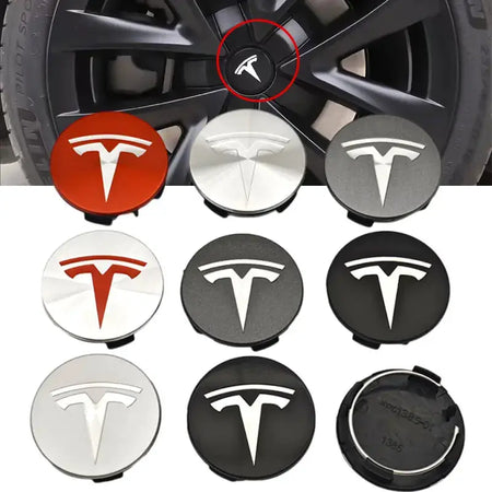 4 pcs/set suitable for Tesla Model 3 Y S X wheel center cap badge, modified wheel hub cap ABS 56mm Tesla original car wheel cent by InterCyprus Trading Ltd