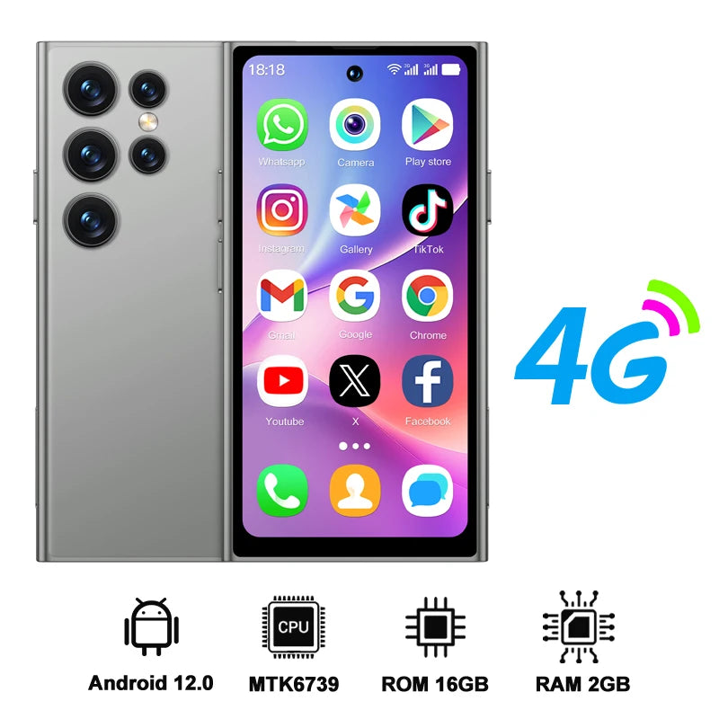 SERVO S27 MINI &ndash; Ultra Slim 4G Smartphone Pocket Friendly Grey RAM2G ROM16G
