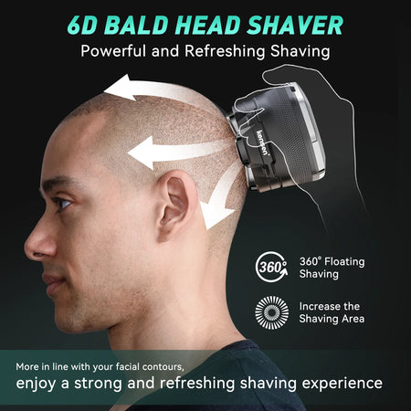 KENSEN 6D Electric Head Shaver for a Perfect Bald Look