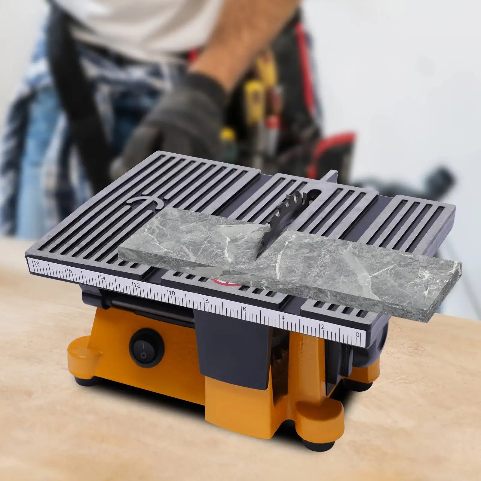 Table Saw With Adjustable Blades - Powerful 90W DC Motor