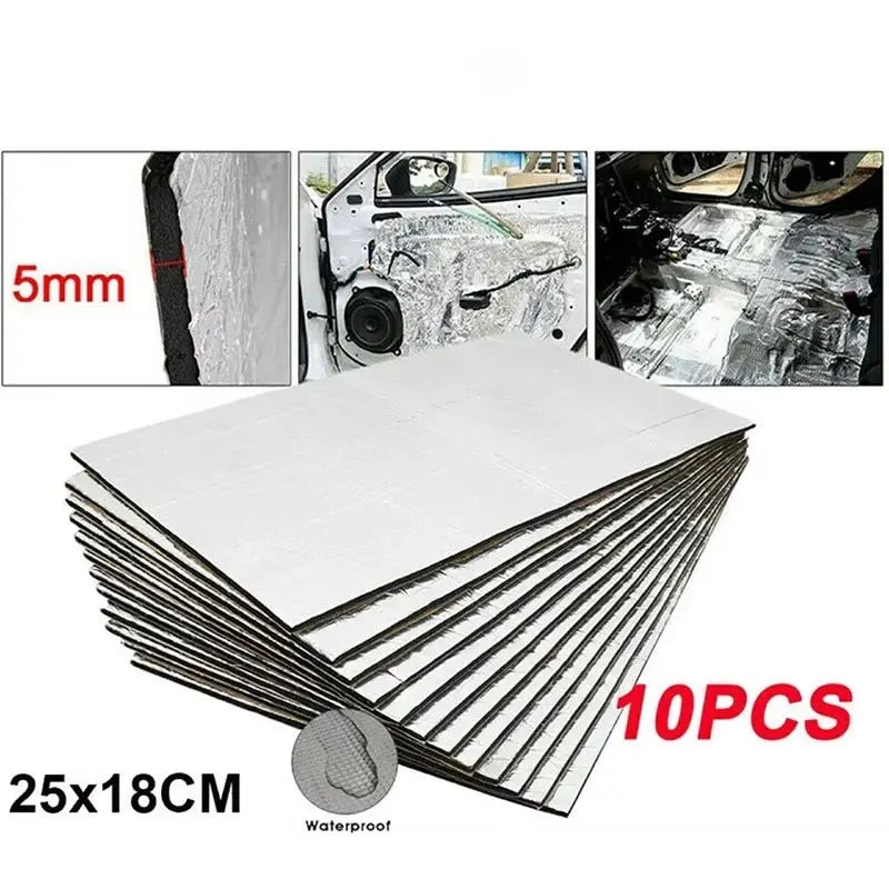 10/20PC Value Pack Car Soundproof Insulation Mat for Vehicles Heat Shield Self Adhesive Noise Deadening Pad for Door Roof Engine by InterCyprus Trading Ltd