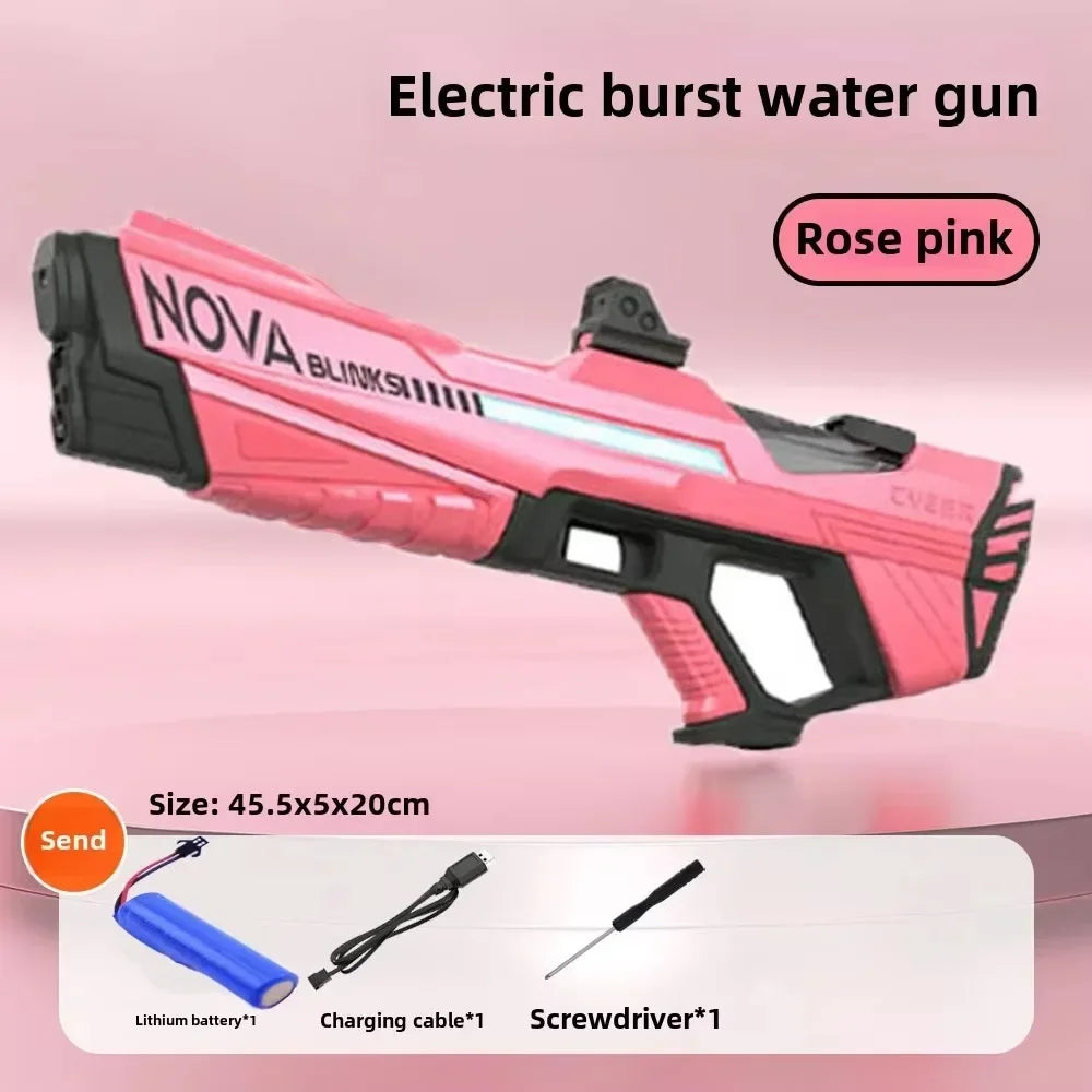Automatic Electric Water Gun for Kids - High Capacity with Self-Absorption for Epic Outdoor Summer Water Battles Pink