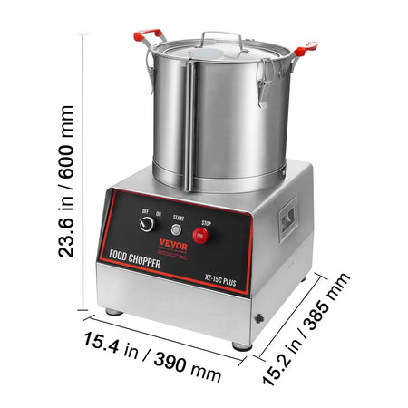 Food Processor Veggie Chopper Stainless Steel 15 L 1400W 2PCS / GERMANY