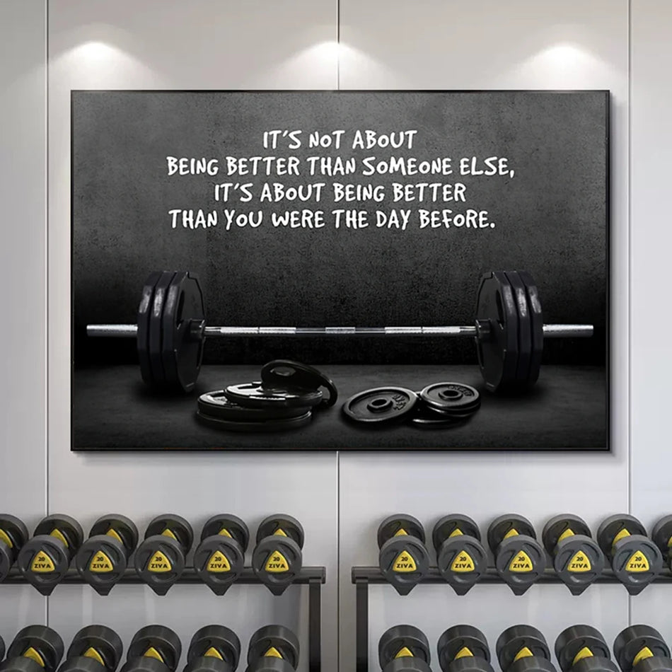 Motyvacinis Fitneso Citatos Drobės Sienos Menas Sporto Salei ar Namams, Be Rėmelio