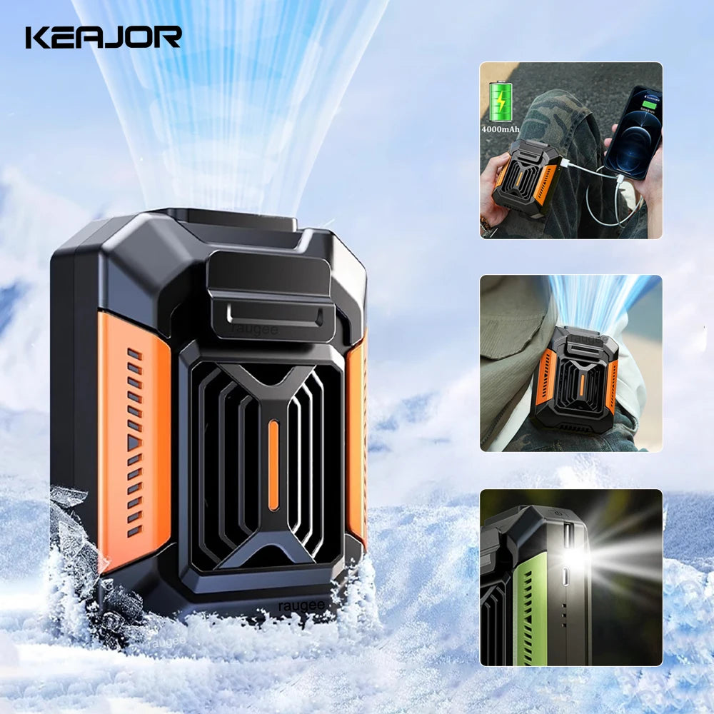 Portable Waist Clip Fan - USB Rechargeable Outdoor Cooling