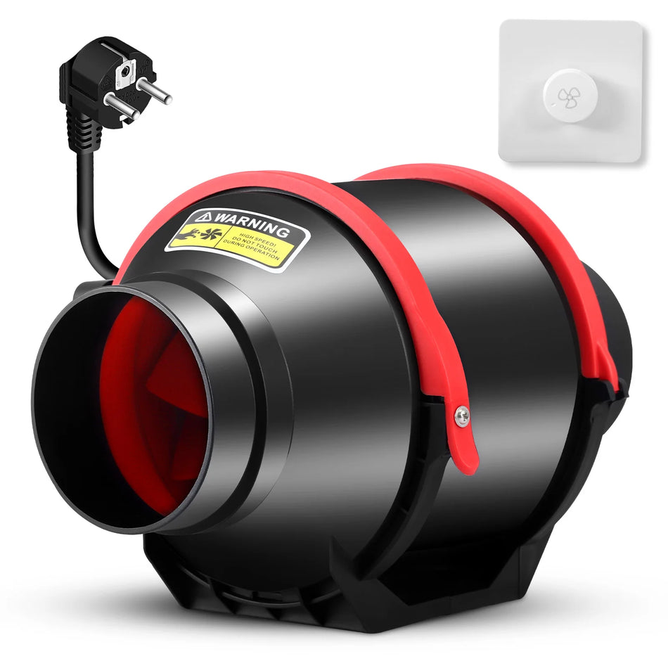 4 Tum Inline Kanalfläkt 100mm Justerbar 310m3h Låg Buller