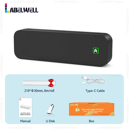 Wireless Tattoo Stencil Printer D210 &ndash; Bluetooth Inkless A4 Black Printer