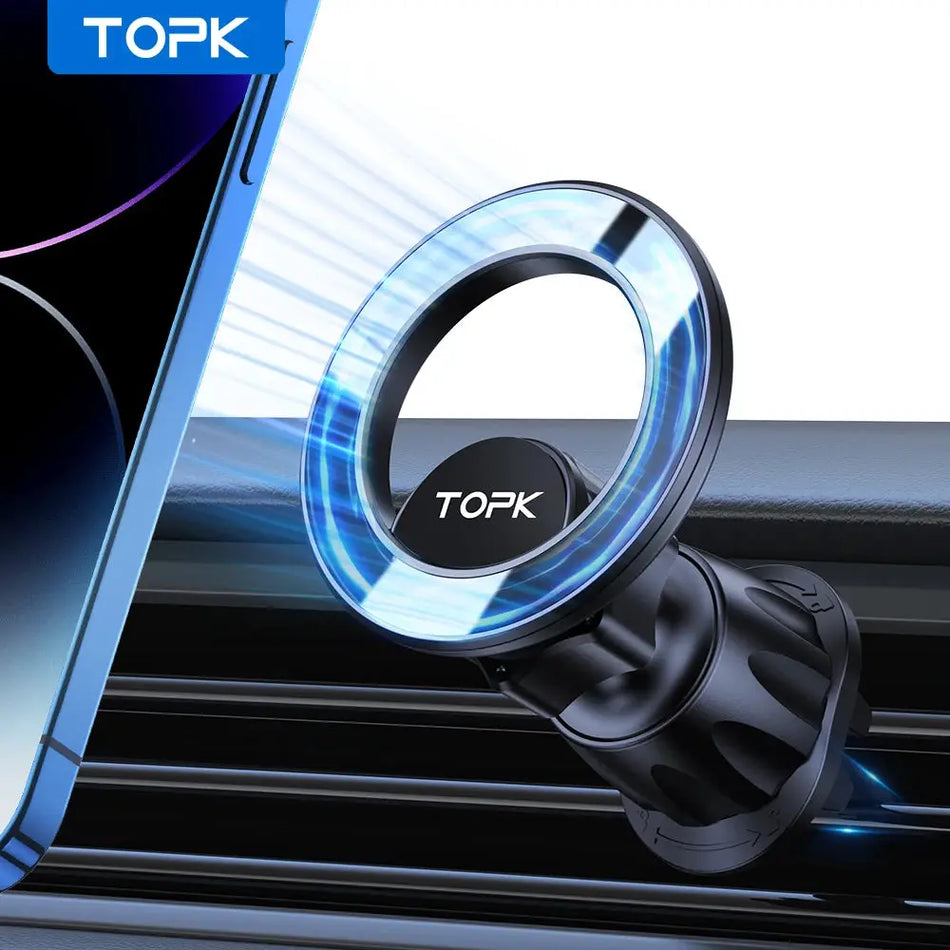 TOPK for Magsafe Car Mount,Magnetic Phone Holder for Car Air Vent Phone Holder Mount 360° Rotation Phone Holders for iPhone 15 by InterCyprus Trading Ltd