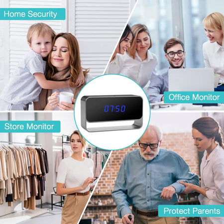 1080P Mini Camera Clock &ndash; Covert WiFi Security with Night Vision