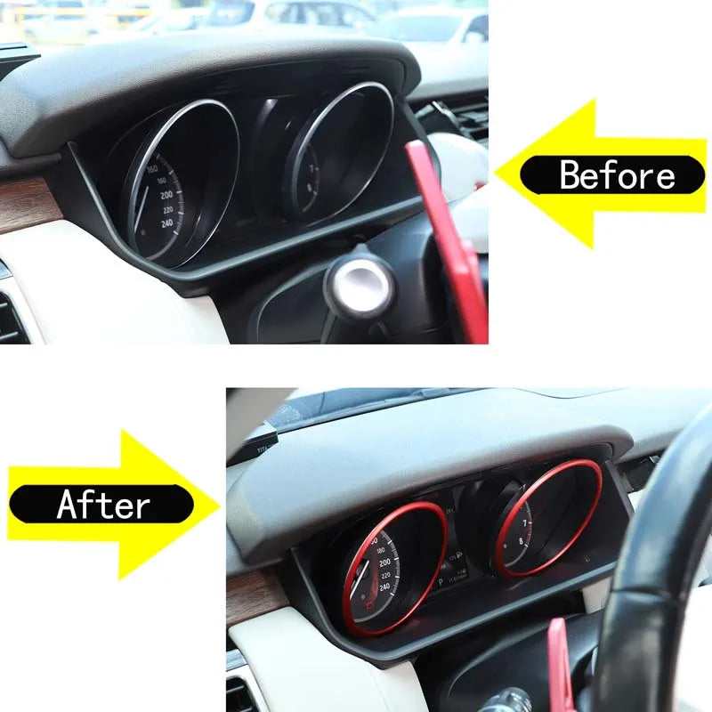 Czerwone aluminiowe pierścień na deskę rozdzielczą do Rover Discovery 5 LR5 2017 2019