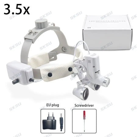 LED Dental Loupes Headlamp 5W 2.5X 3.5X &ndash; High Illumination 3.5X EU plug