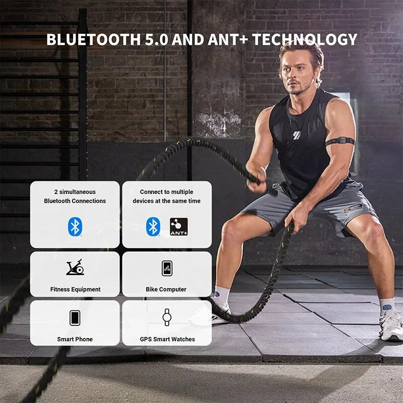 Moniteur de fréquence cardiaque à bras HW9 avec suivi des calories, BLE 5.0 et ANT+, pour Peloton