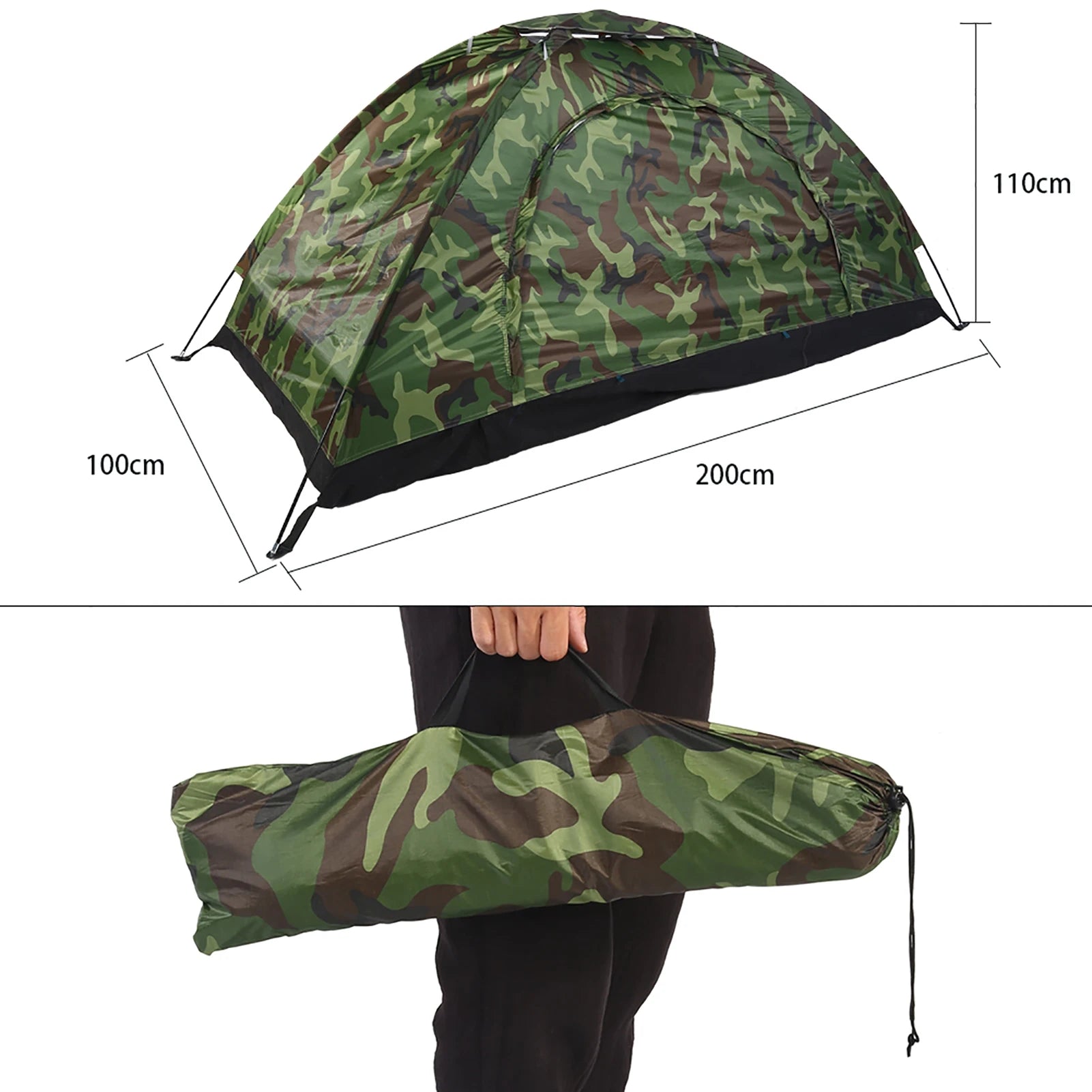 Camouflage UV Protection Waterproof One-Person Tent for Outdoor Adventures