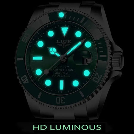 LIGE Luxury Fashion Diver Watch Men &ndash; 30ATM Waterproof Date