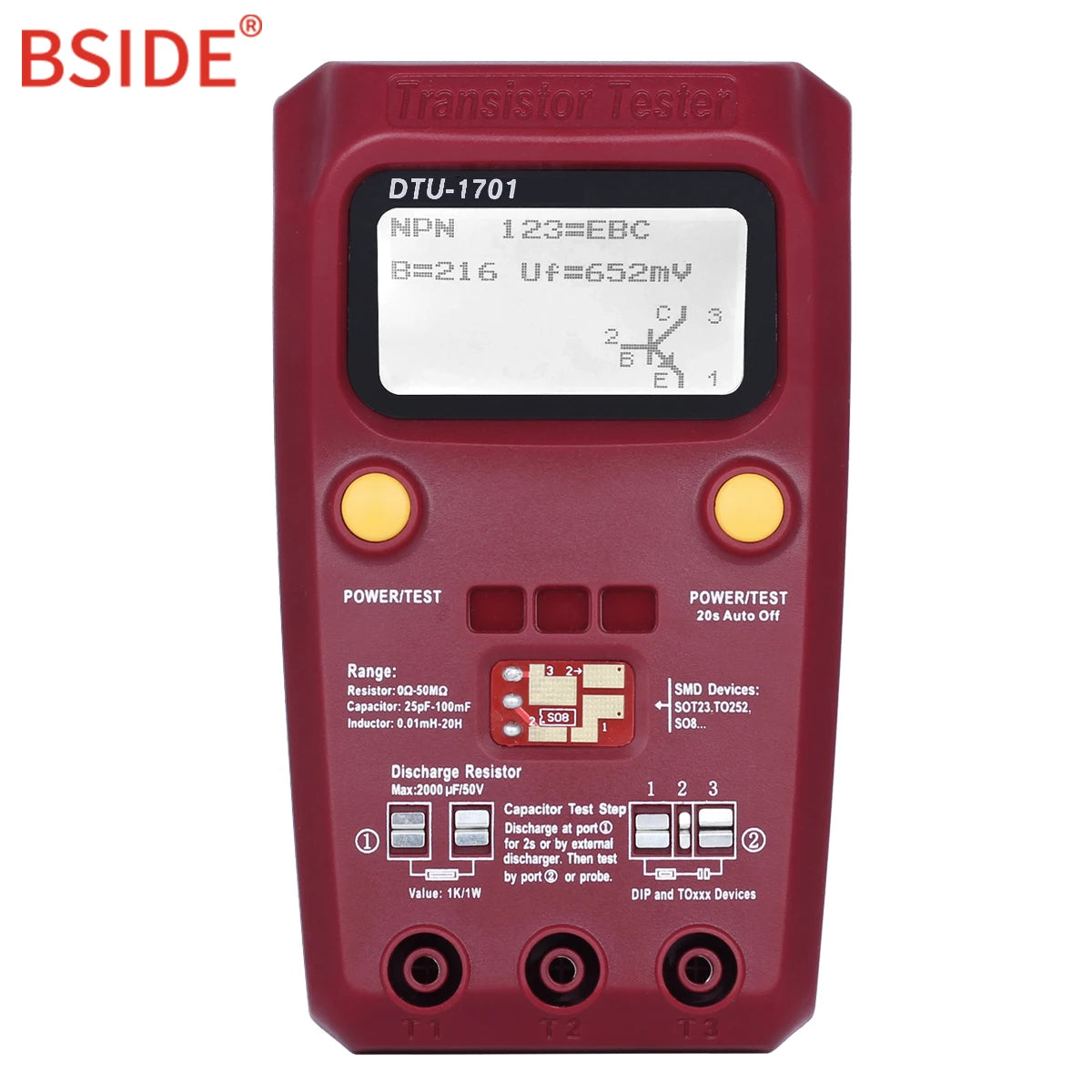 BSIDE ESR02 PRO Tester &ndash; ESR Meter for SMD Components ESR02PRO(Red) / CHINA