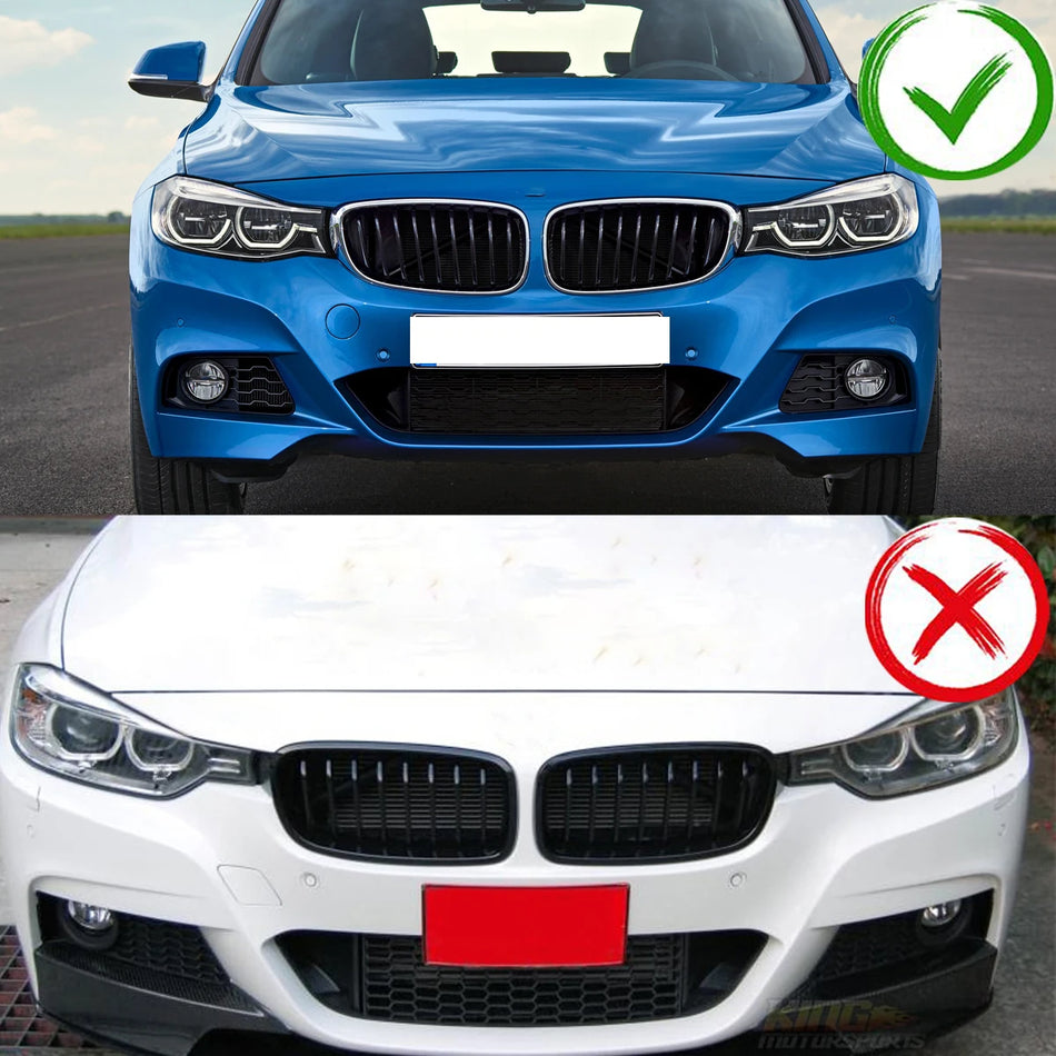 BMW 3 Serisi GT Ön Böbrek Izgarası, Parlak Siyah, Doğrudan Değiştirme Çifti
