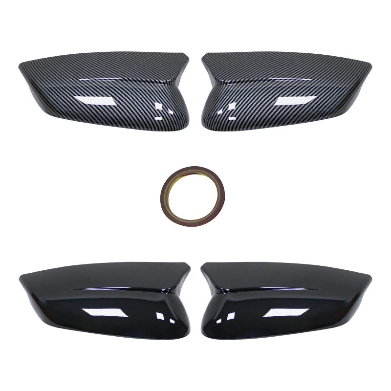 For KIA EV6 2022 2023 Trim Cover Side Mirror Molding 1 Pair ABS Black Cap Carbon Fiber Style Durable Easy To Install by InterCyprus Trading Ltd