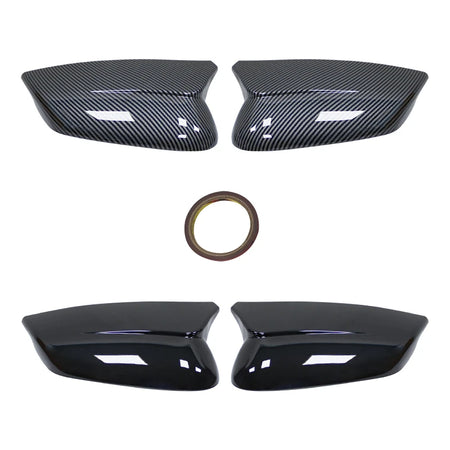 For KIA EV6 2022 2023 Trim Cover Side Mirror Molding 1 Pair ABS Black Cap Carbon Fiber Style Durable Easy To Install by InterCyprus Trading Ltd