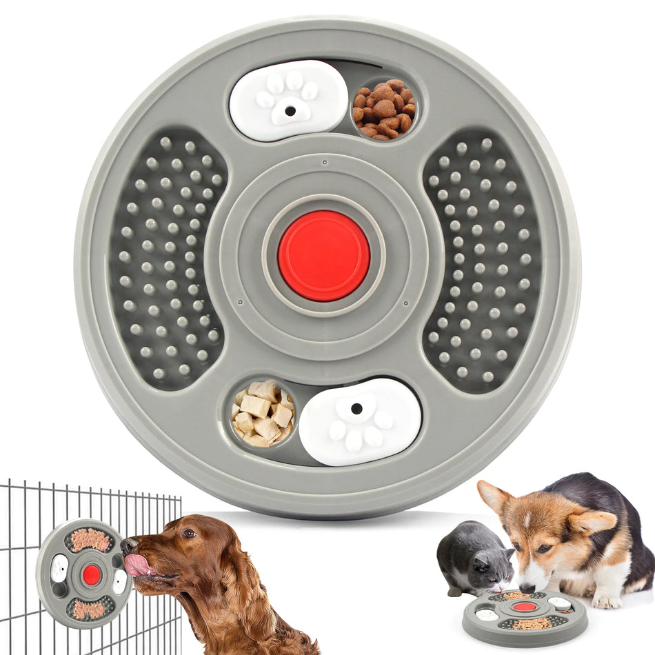 Dog Slow Feeder Bowl &ndash; Anti Suffocation Design with Puzzle Feature Grey