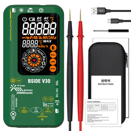 BSIDE Photovoltaic Intelligent Multimeter Digital 1500V Mining 20,000 Character Display, Infrared Temperature Measurement BSIDE V30 / CHINA