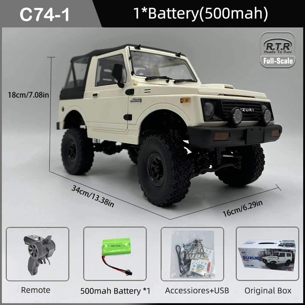 WPL C74-1 1/10 RC Car Jimny Warrior JA11 4WD 2.4G Crawler On-Road Toy C74-1-1B500-OB