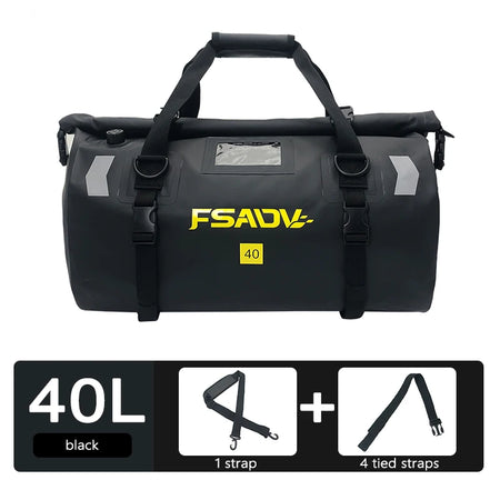 Universal Motorcycle Waterproof Tail Bags &ndash; High Capacity Durable Design 40L-Black