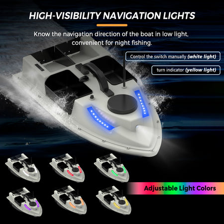 D19 GPS Remote Control Bait Boat with 4 Bait Containers and Long-Range Navigation