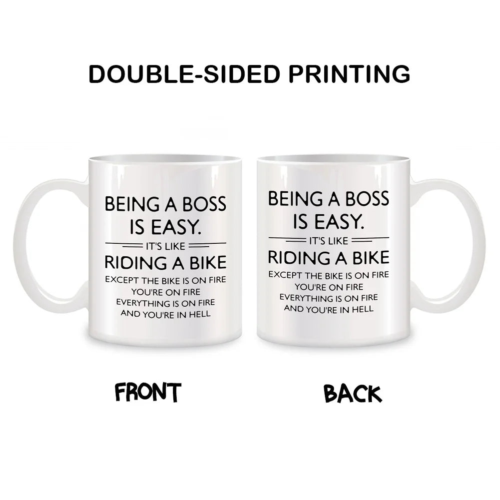 Its Easy To Be A Boss Mug - 11 Oz White Porcelain Gift