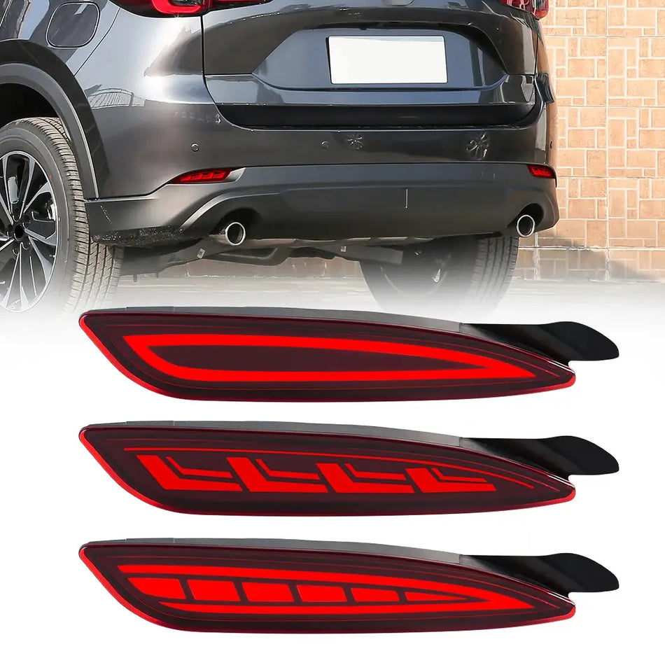 For Mazda CX5 CX-5 2022 2023 LED Rear Bumper Reflector Lights Auto Brake Warning Dynamic Turn Signal Lamps Car Accessories 12V by InterCyprus Trading Ltd