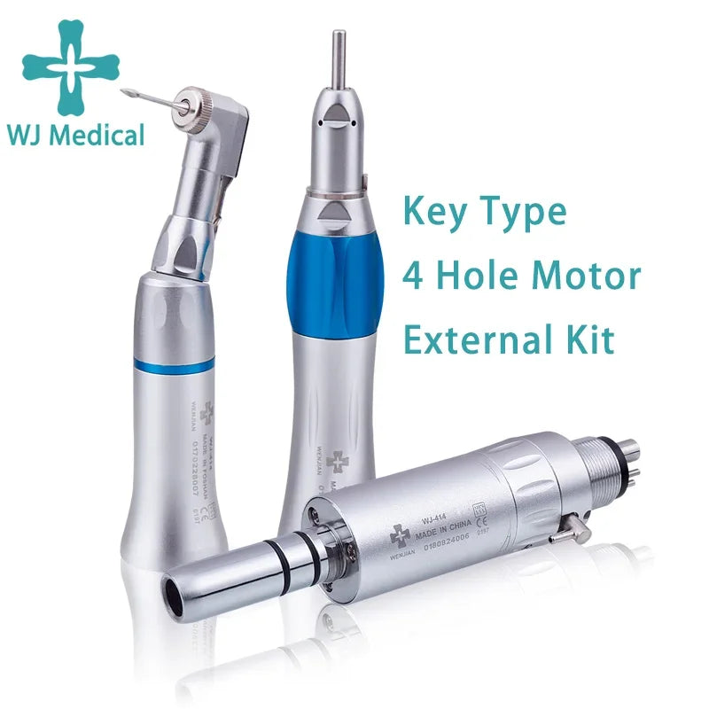Dental Slow Low Speed External Handpiece Air Motor &ndash; Quiet 4 Hole Key Kit