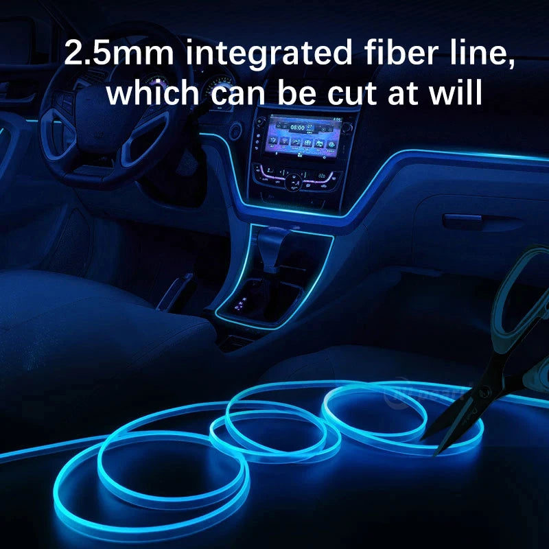 Striscia LED RGB per Auto con Controllo APP Lampada Atmosferica Alimentata USB 2-5M