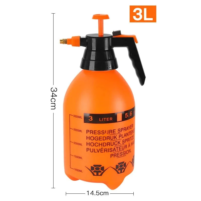 Multi-Size Pressurised Spray Pot for Car Washing and Gardening 3L Orange