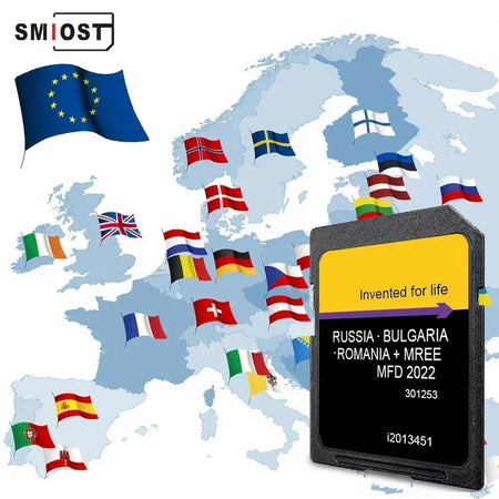 SMIOST Maps East EU Update SD Card &ndash; 8GB High Speed CHINA / MFD EAST 2022 no USB