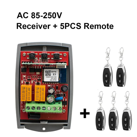 Tuya Universal Smart Wifi Garage Door Controller - 2CH 433MHz Remote Control 85-250VReceiver 5XRF