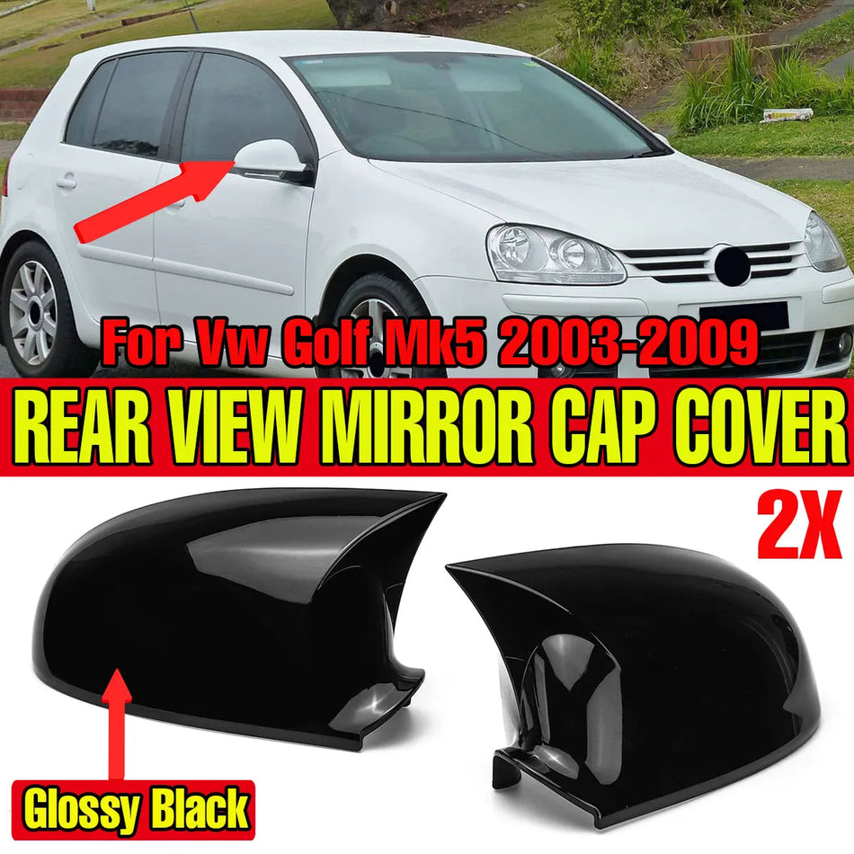Läikivmustad küljepeeglikatted, paar, VW Golf 5 MK5 Jetta jaoks