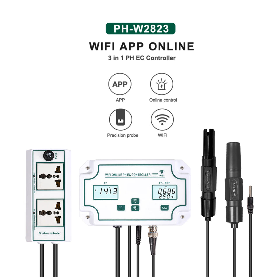 3 σε 1 WiFi Ανιχνευτής Ποιότητας Νερού pH EC ΘΕΡΜΟΚΡΑΣΙΑς Ενυδρείου